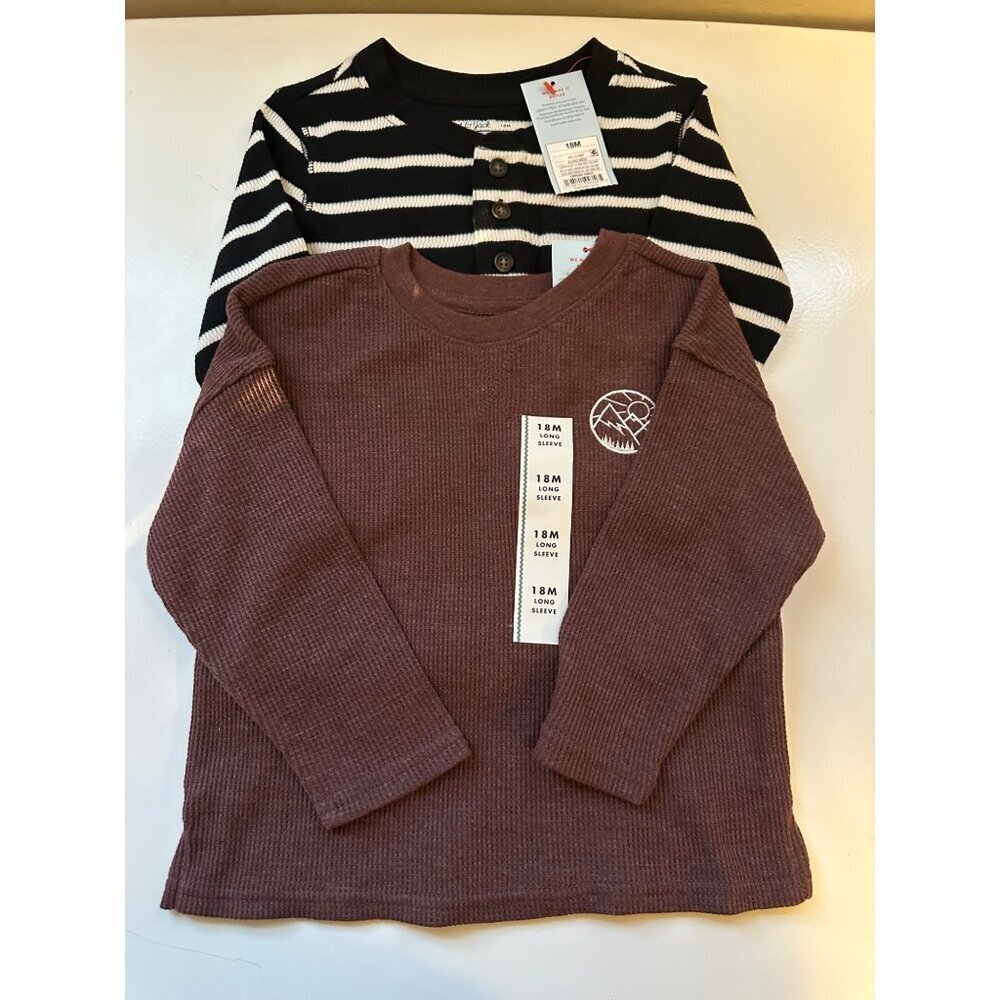 Cat & Jack Baby Boys Long Sleeve set of 2 size 18M NWT